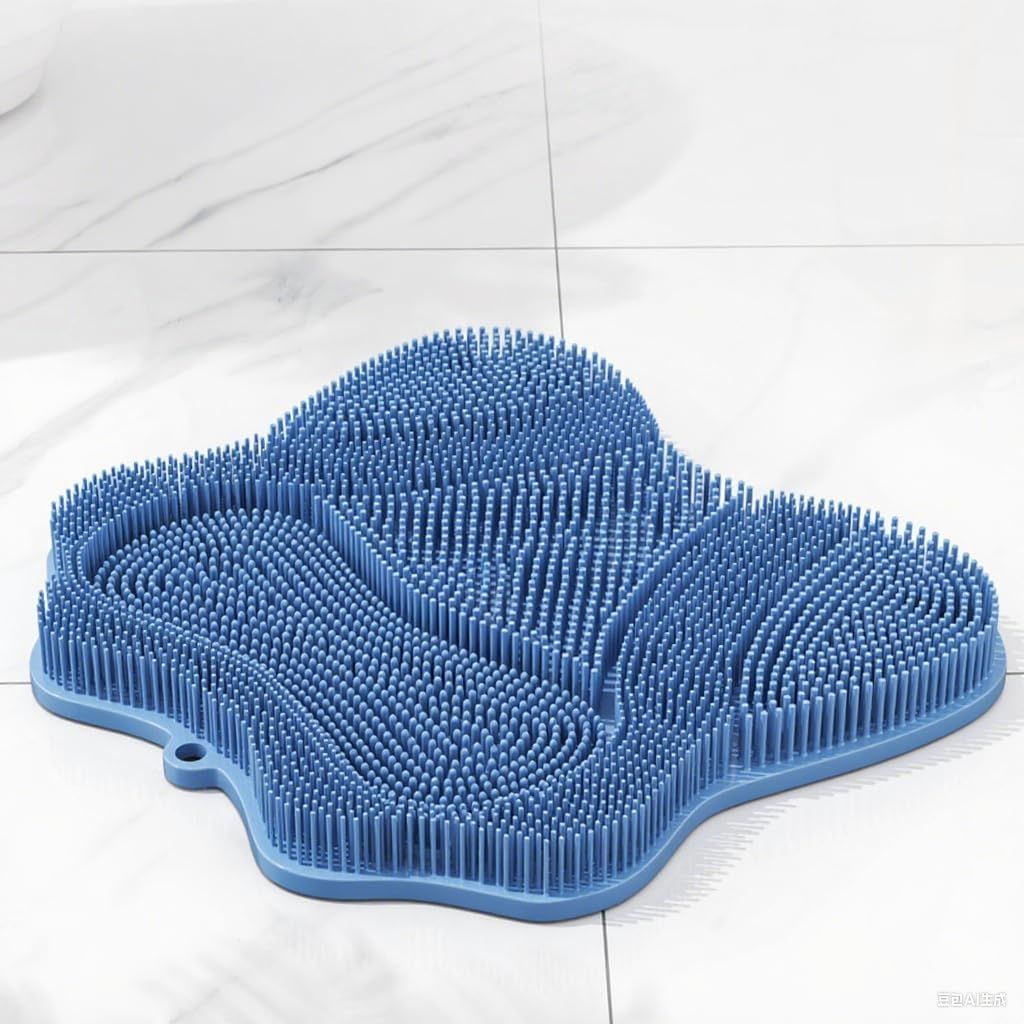 Butterfly Shape Foot Scrubber Massager Mat, Non-Slip Shower Brush with Suction Cups