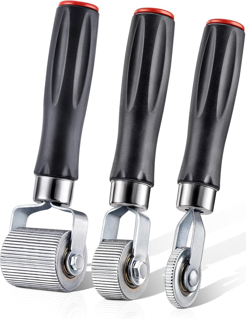 Car Audio Sound Deadening Roller Seam Roller, 3-Pack Heat Abatement Mat Noise Roller Sound Insulation Tool for Auto, Sound Deadener Application Installation Metal Hand Deading Wheel Roller