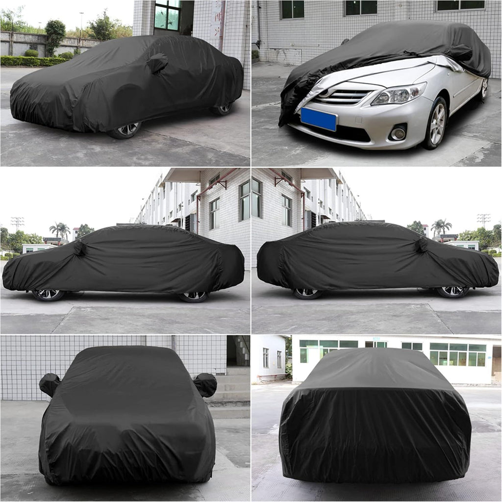 Car Cover Waterproof All Weather for Car, Full Car Cover Rain Sun Protection Universal Fit for Sedan 178''-185