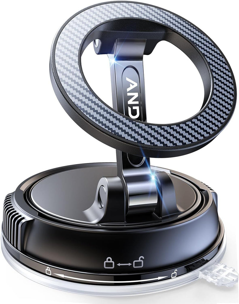 Car Phone Holder for Magsafe [78+LBS Strongest Suction & 2400gf Magnetic] 360° Adjustable Car Phone Mount, Phone Holders for Your Car for iPhone 17 Pro Max 16 15 14 13 12 Air Plus, Carbon Fiber