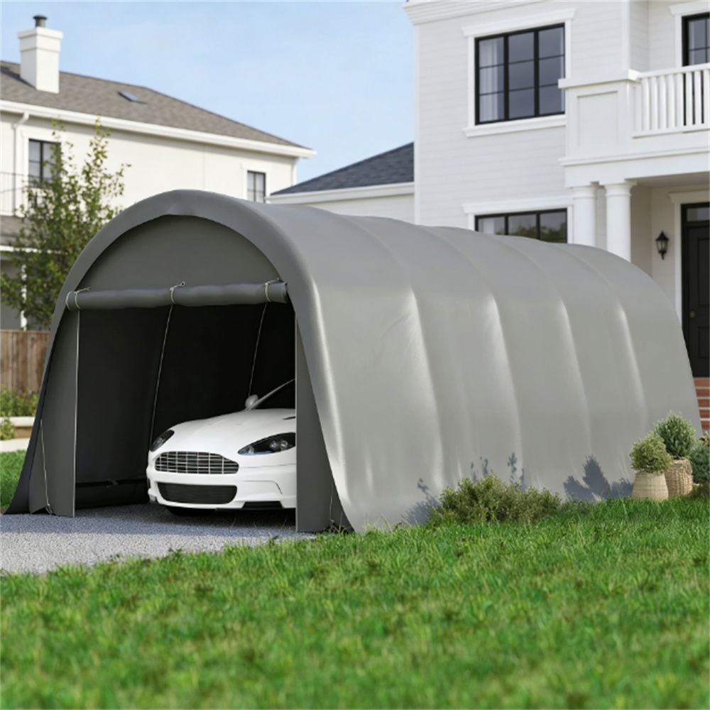 Car shed, portable garage, rain shelter, dark gray