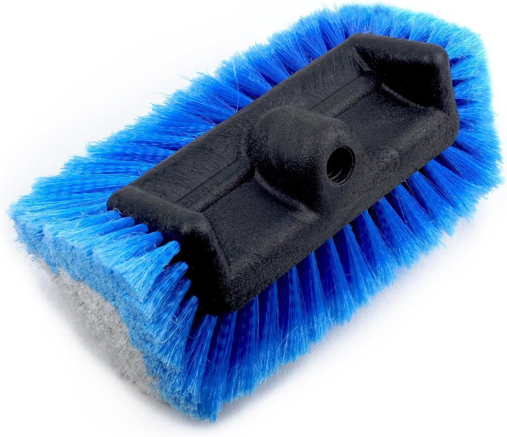 Car Wash Brush 5-Sided Head with Soft Detailing Bristle for Cleaning Exterior, Wash Equipment for Truck, SUV, RV, Camper, Deck Boat, Van, Home Washing, Two-in-one Colors: Blue and Gray.