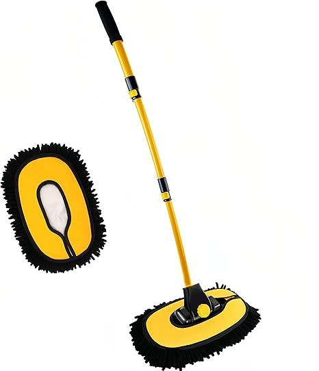 Car Wash Brush Mop with Long Handle,Microfiber Mitt Car Cleaning Supplies Kit Car Wash Kit Tools Accessories