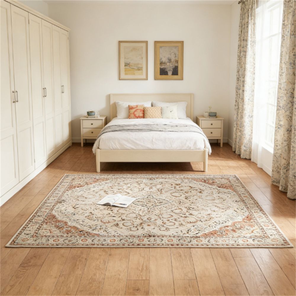 Carpet, machine washable carpet, printed carpet, suitable for living rooms and bedrooms, mixed brown