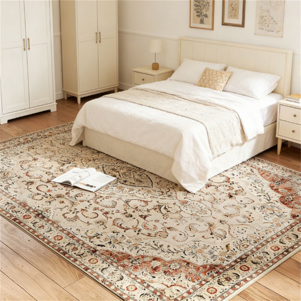 Carpet, machine washable carpet, printed carpet, suitable for living rooms and bedrooms, mixed brown