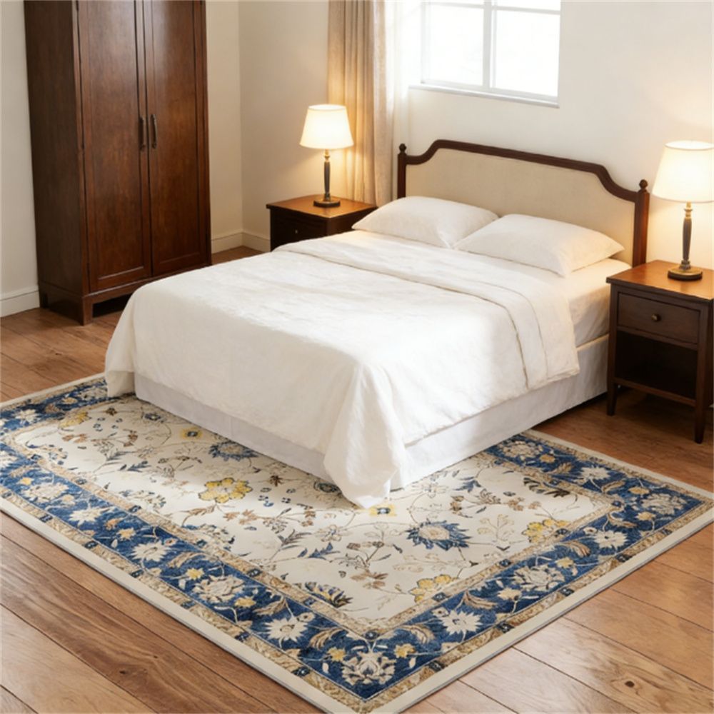 Carpet, printed carpet, floor carpet, suitable for living room, bedroom, dining room, blue