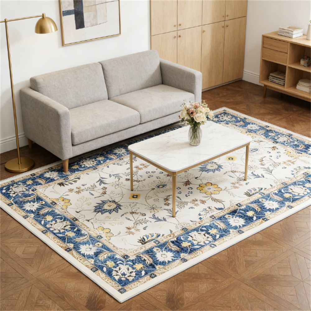 Carpet, printed carpet, floor carpet, suitable for living room, bedroom, dining room, blue