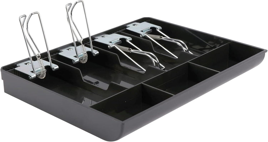 Cash Register Drawer, 4 Bill/3 Coin Market Storage Coin Register, Cash Money Tray Replacement Insert Tray Storage Case with Clip for Supermarkets, Shops, Hotels
