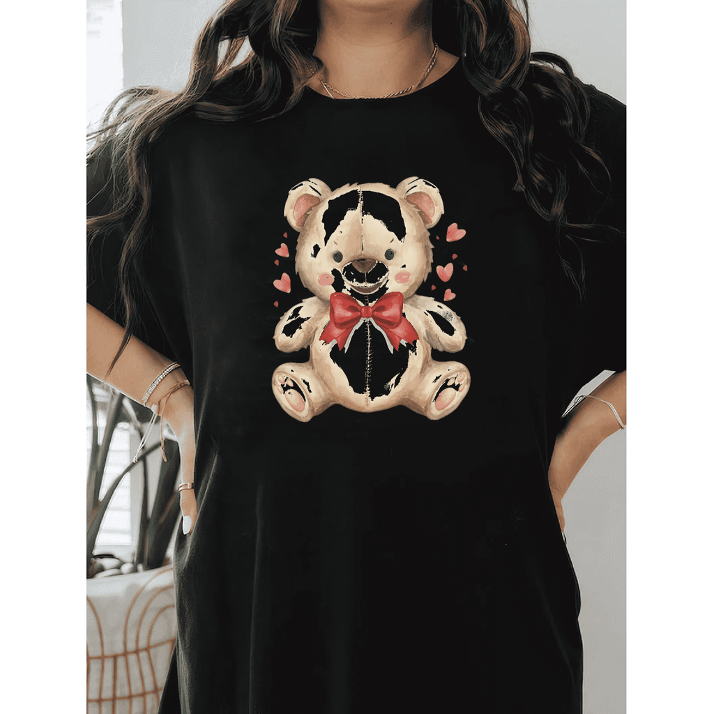 Casual Women's Cotton T-Shirt with Bow Detail - Trendy and Comfortable for Every Season