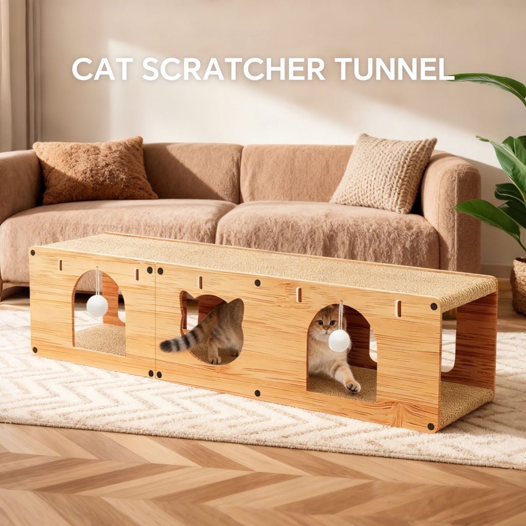 Cat Scratcher Tunnel Scratching Pad Furniture Protection Comfortable Scratch Resistant Interactive Toy Cat