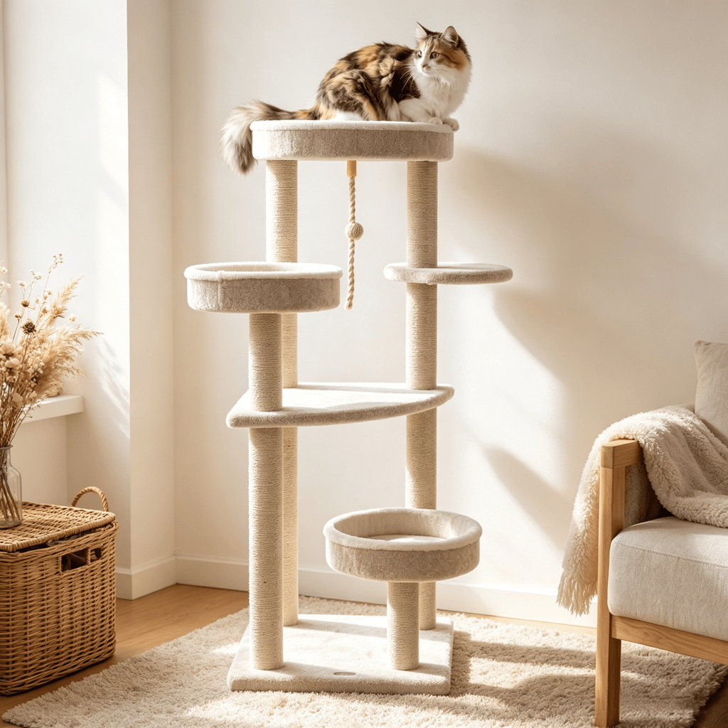 Cat Tree with Plush Perches, Indoor Cats, Comfy, 51"