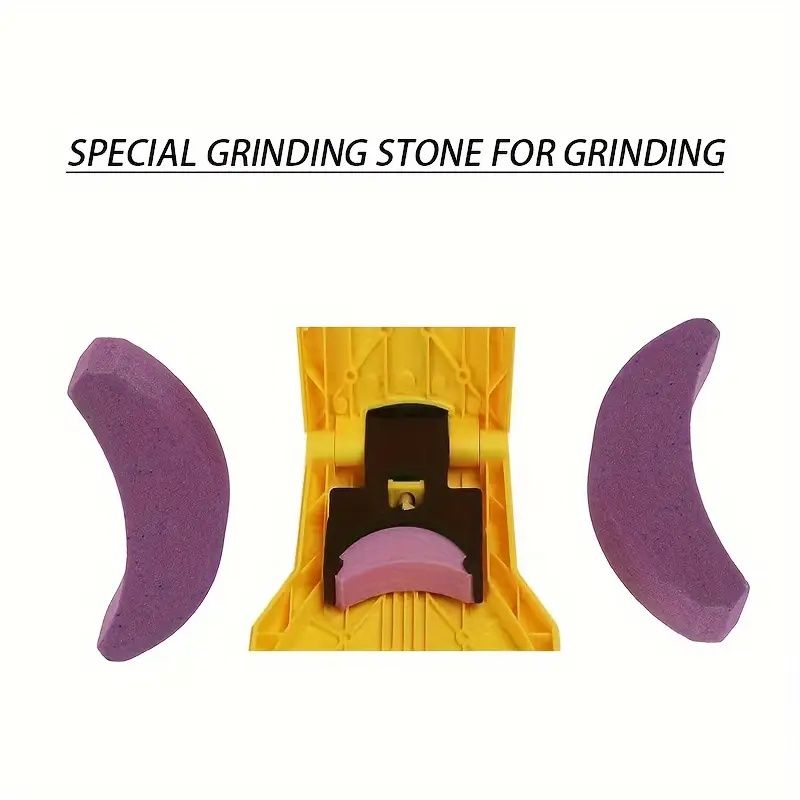 Chainsaw Sharpener: Universal Chainsaw Blade Sharpener Portable Non-Metallic ABS Material Chainsaw Sharpener Tool, 12"-22" Chainsaw Sharpener Clamp Double Hole Quick Sharpening Tool, 3 Whetstones, Man