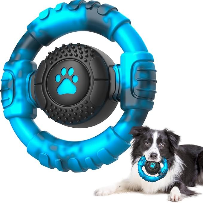 Chew Toys for Medium Large Breed, Tough Dog Toys for Aggressive Chewers, Indestructible Squeaky Dog Chew Toys to Keep Them Busy, Outdoor Puppy Toys,Birthday