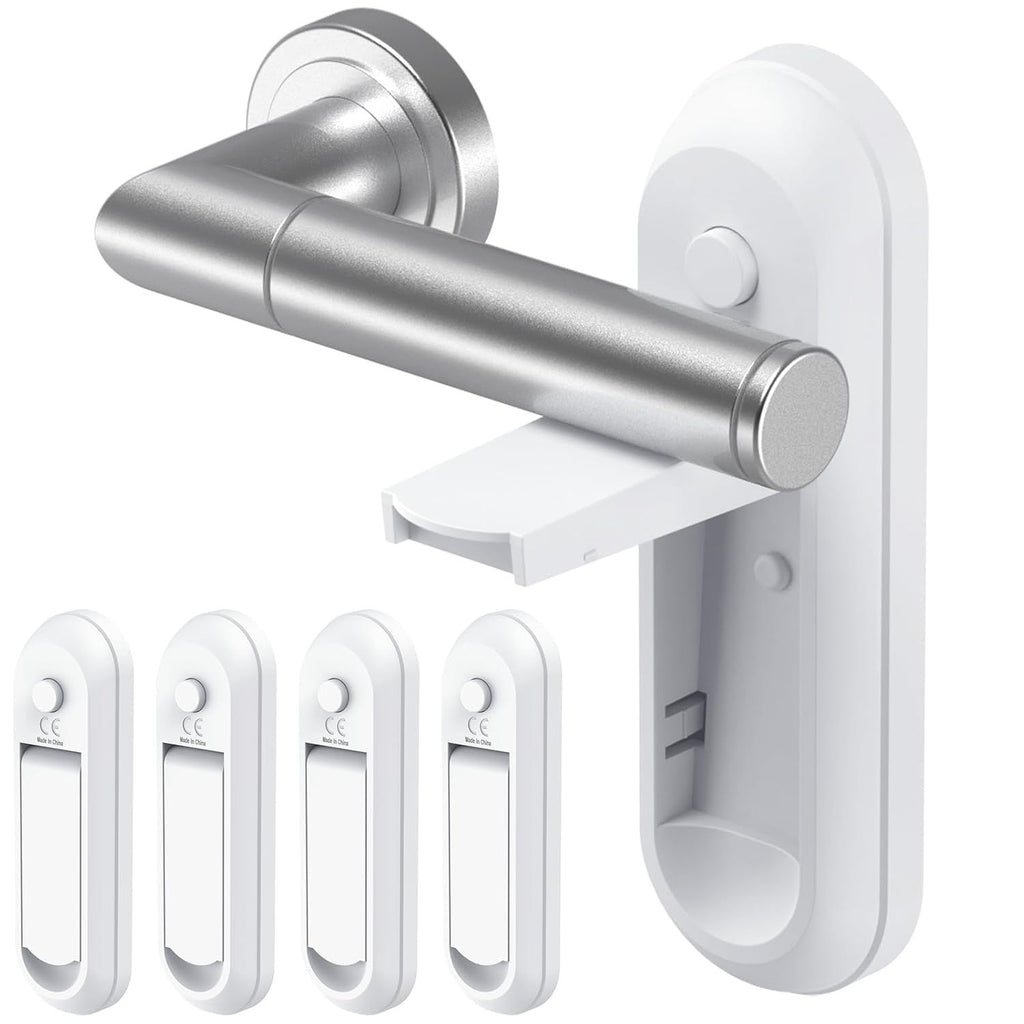 Child Proof Door Lever Lock, Baby Proofing Door Handle Lock, Durable ABS with 3M Adhesive, No Drilling Required, Easy One-Hand Operation for Adults, Child Safety Door Handle Lock.