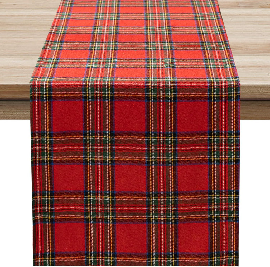 Christmas Checkered Tartan Table Runner - Red Buffalo Plaid Xmas Stain Resistant Washable Table Decoration for Dining/Parties/Holiday Decor, 13 x 70 Inch