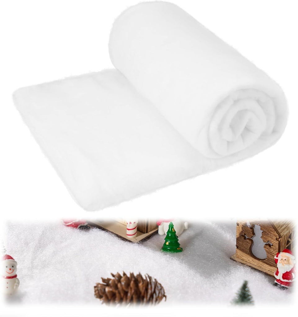 Christmas Snow Blanket Roll (3x8 Ft,1 Pcs) for Christmas Decoration,Thick White Soft and Artificial Snow Blankets for Under The Xmas Tree Xmas Decor, Holiday and Winter Village Displays