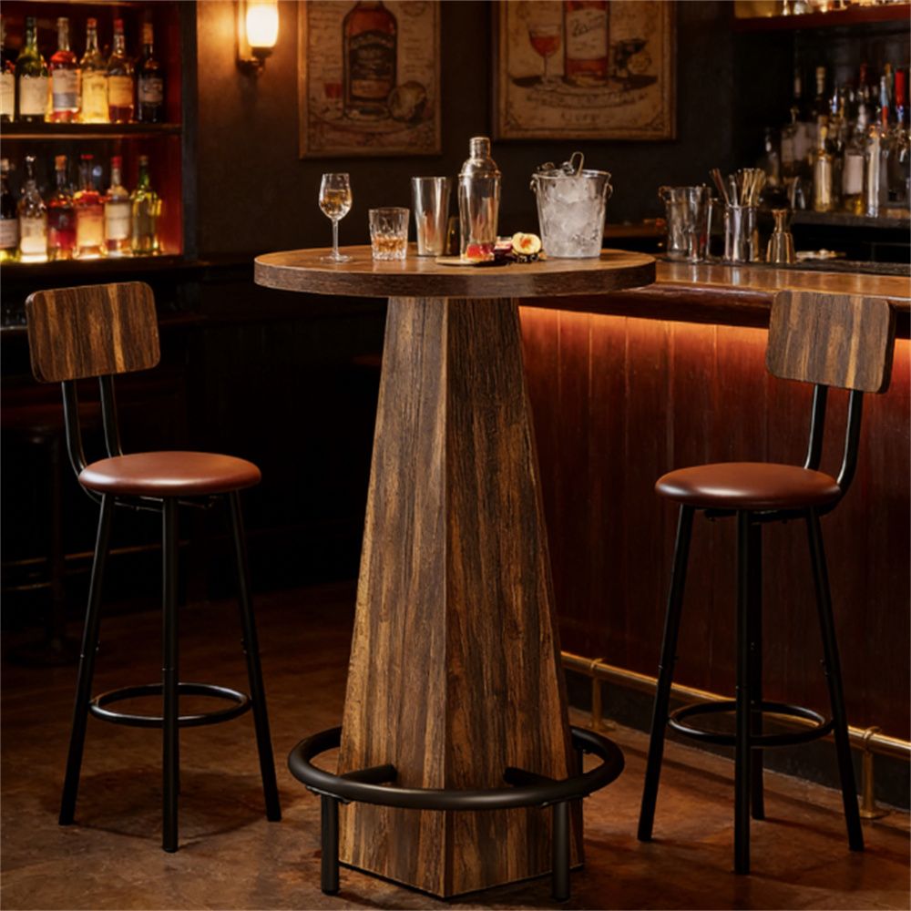 Circular bar table, counter height bar table, dining table, coffee table (table only)