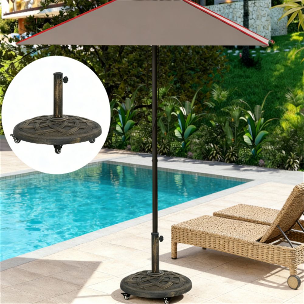 Circular umbrella stand, balcony umbrella frame, courtyard base, outdoor umbrella stand, bronze(base only)