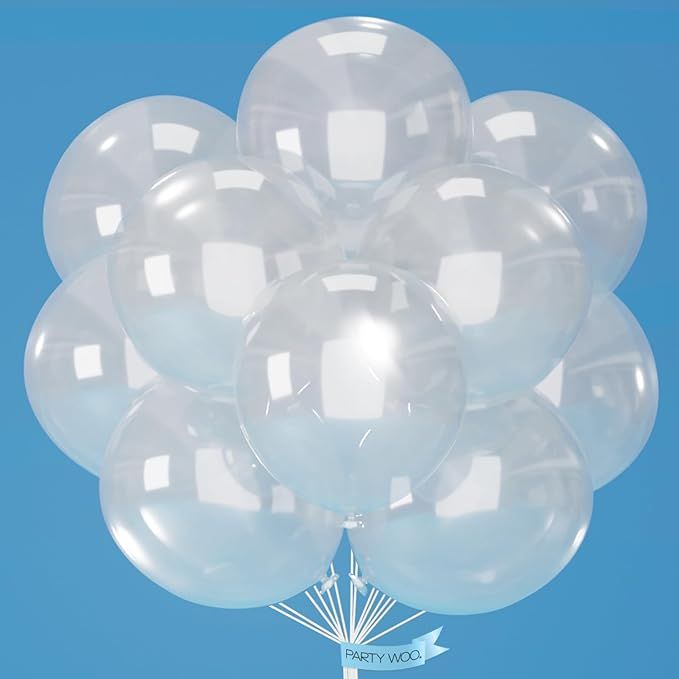 Clear Balloons 20pcs 18 Inch Transparent Latex Helium Balloons for Graduation Wedding Baby Shower Bridal Shower Engagement Gender Reveal Anniversary Birthday Party Decorations Clear-Y2