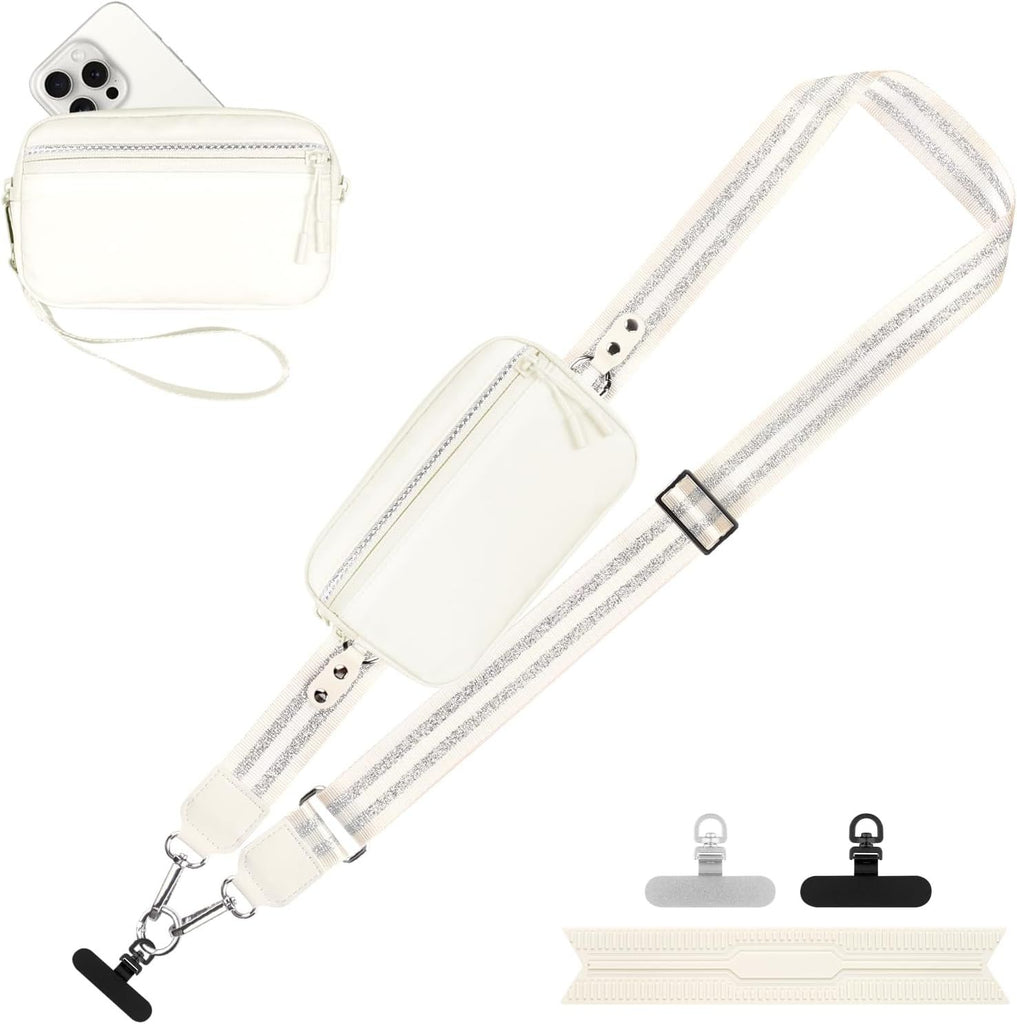 Clip and Go Strap for Phone with Wallet Crossbody, Adjustable Phone Lanyard with Detachable RFID Wristlet Wallet