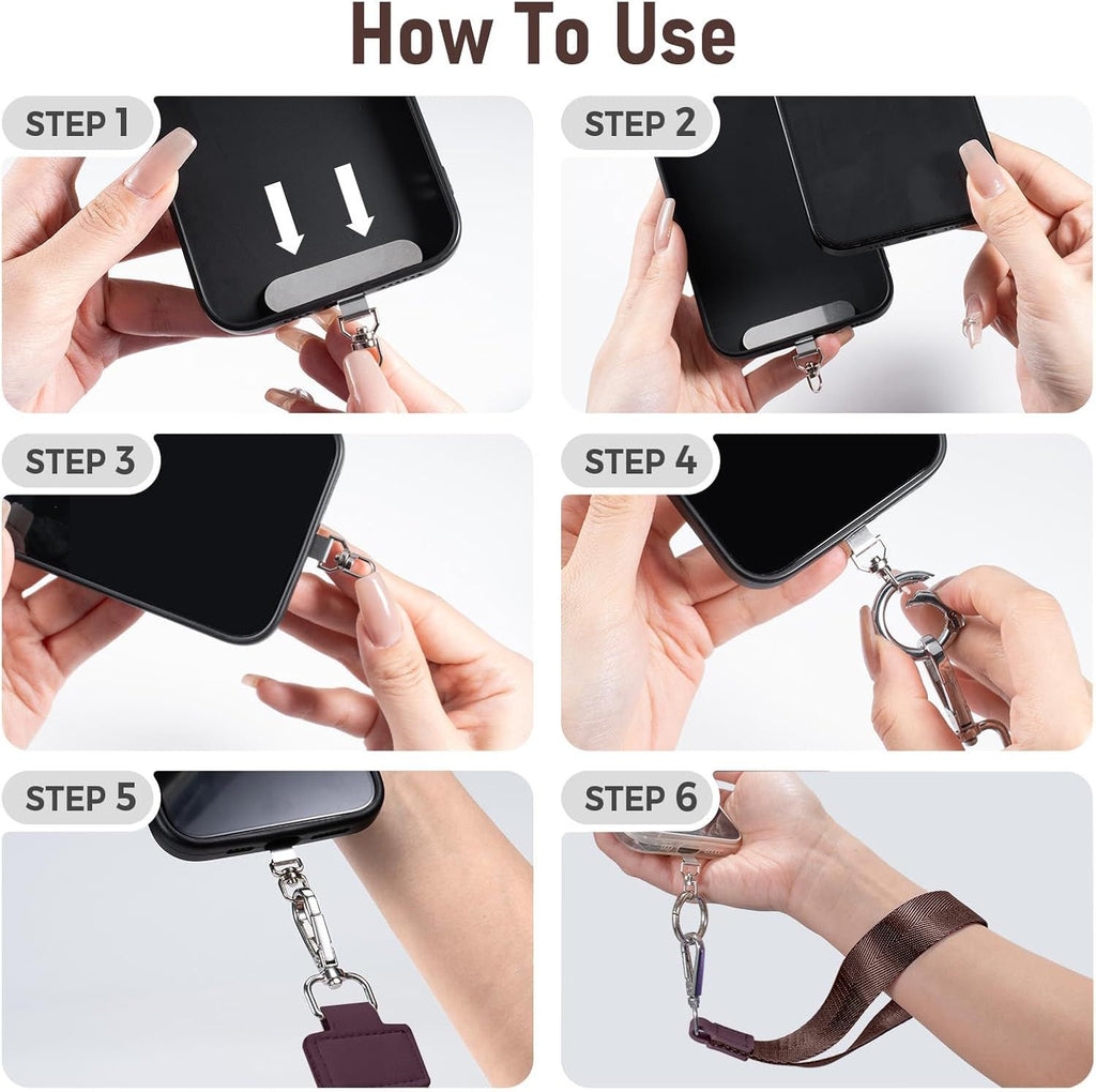 Clip and Go Strap for Phone with Wallet Crossbody Phone Lanyard and Detachable Checkered Bag with ID Window and RFID Pouch for Daily Travel.