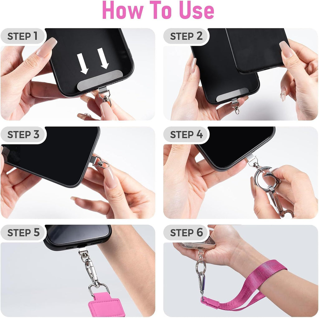 Clip and Go Strap for Phone with Wallet Crossbody Phone Lanyard and Detachable Checkered Bag with ID Window and RFID Pouch for Daily Travel.