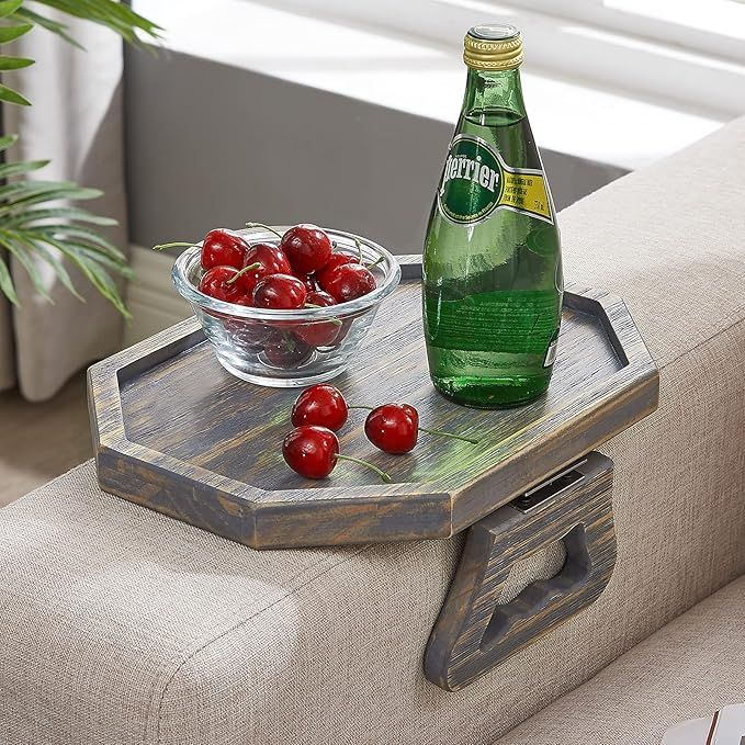 Clip Tray, Sofa Tray Table, Clip Couch Table, Folding Organizer for Remote, Phone, Drinkings and Snacks