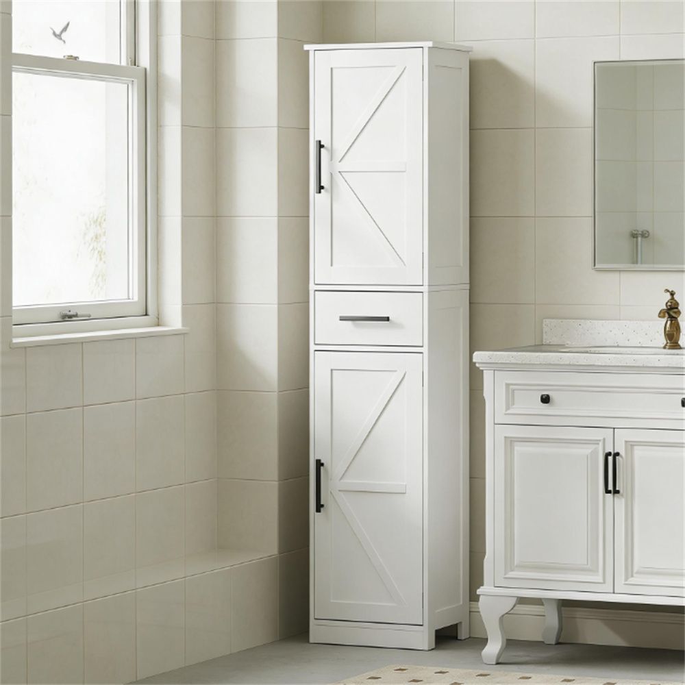 Closet, bathroom storage cabinet, bathroom cabinet, white
