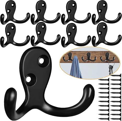 Coat Hooks Hardware 10Pcs Wall Hooks Heavy Duty Hooks for Hanging