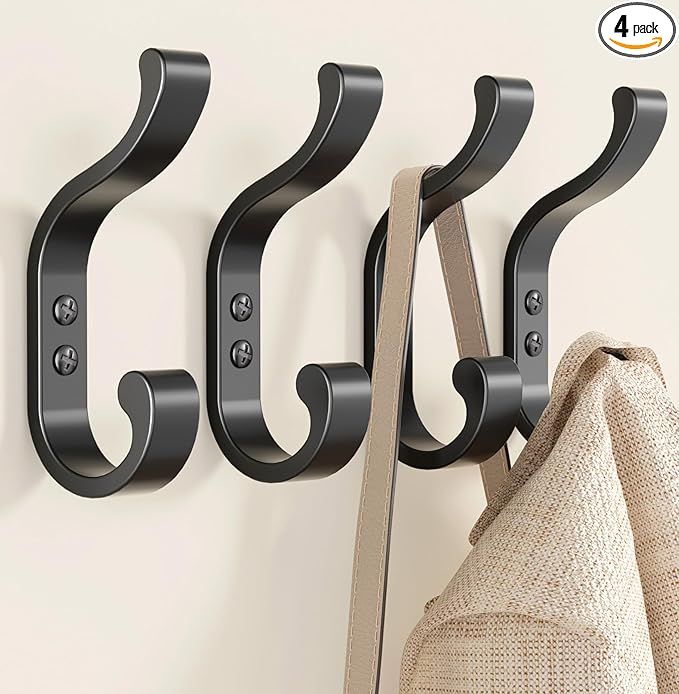 Coat Hooks Wall Mount for Hanging, Heavy Duty Backpack Hooks for Wall