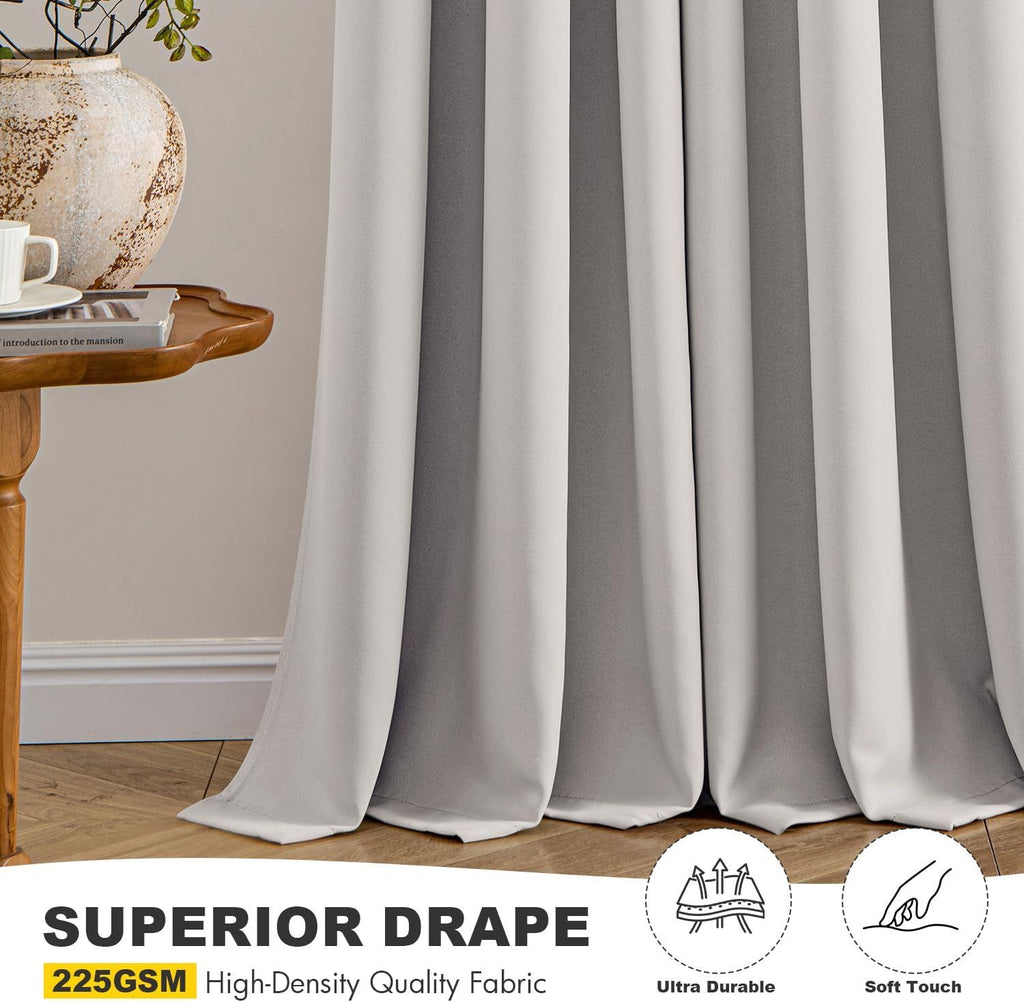 Cobblestone Blackout Curtains for Bedroom Living Room 63 Inches Long 2 Panels, Thermal Insulated Room Darkening Drapes Solid Grommet Noise Reduction Light Blocking Window Treatments 40x63 Inch