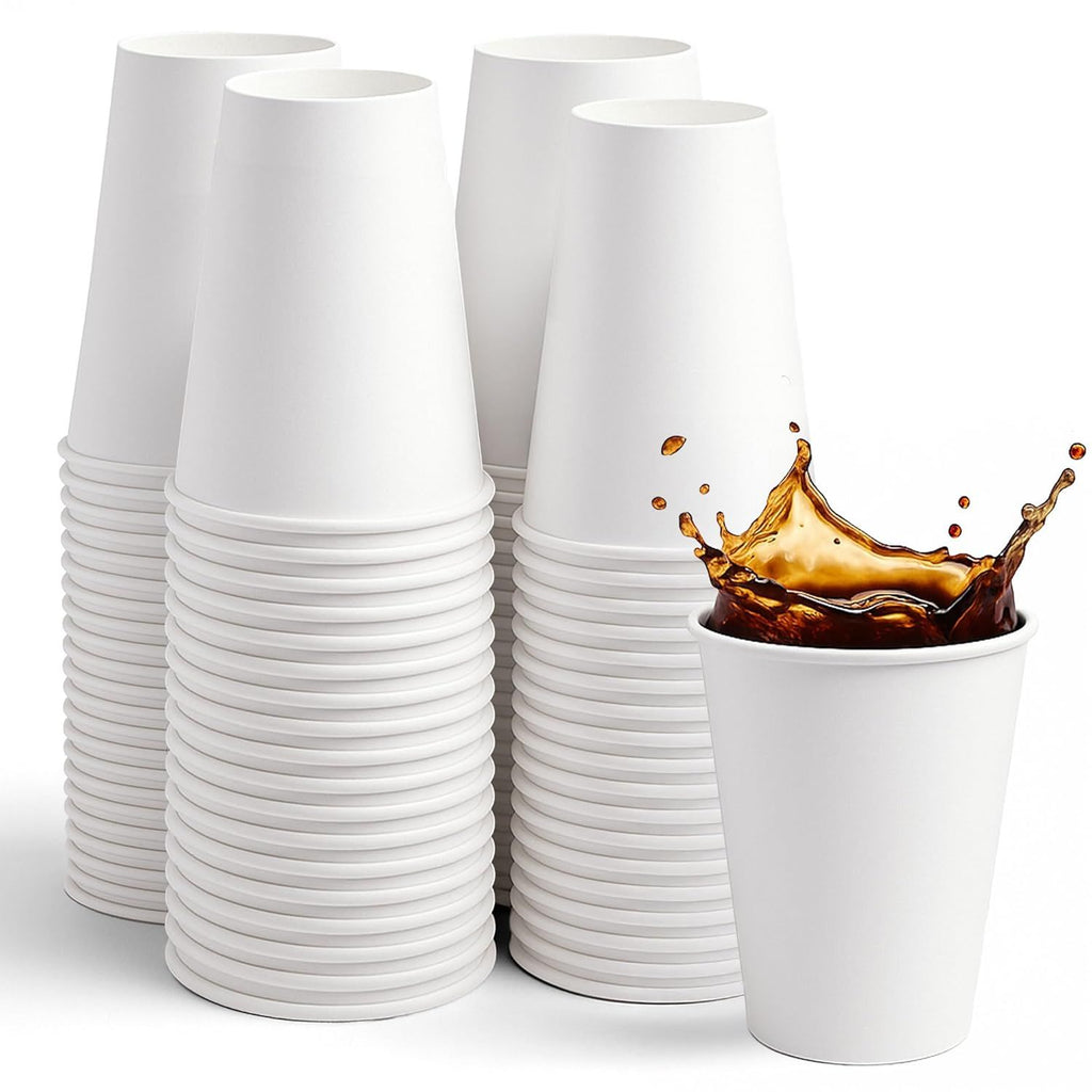 Coffee Cups 12 oz [300 Pack] Disposable Paper Cups for Hot or Iced Coffee Cup, Slushie Cup, Milkshakes, Smoothies, and Tea