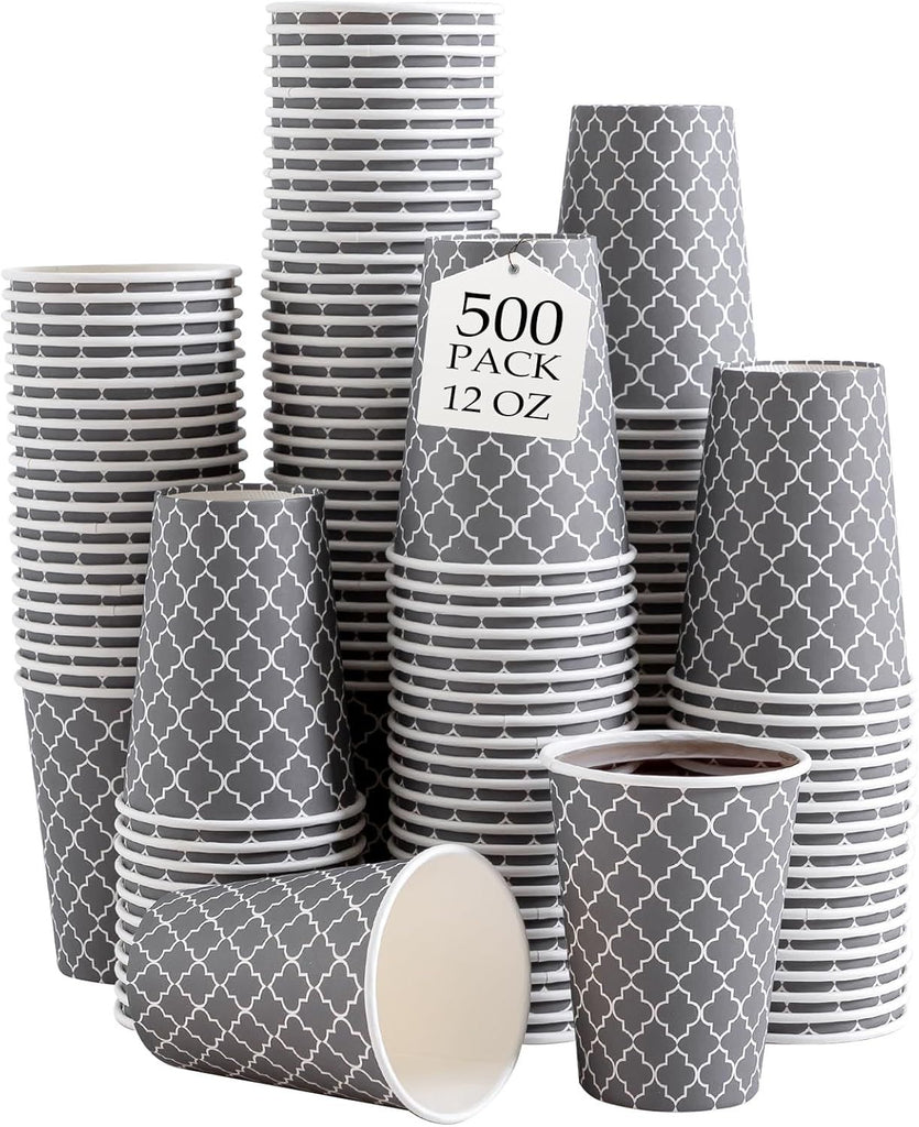 Coffee Cups 12OZ 1000 Pack, Disposable Coffee Cup, Disposable Cups,12 oz Hot Cups,12 oz Paper Insulated Cup for Cold Hot Drinks (No Lids)