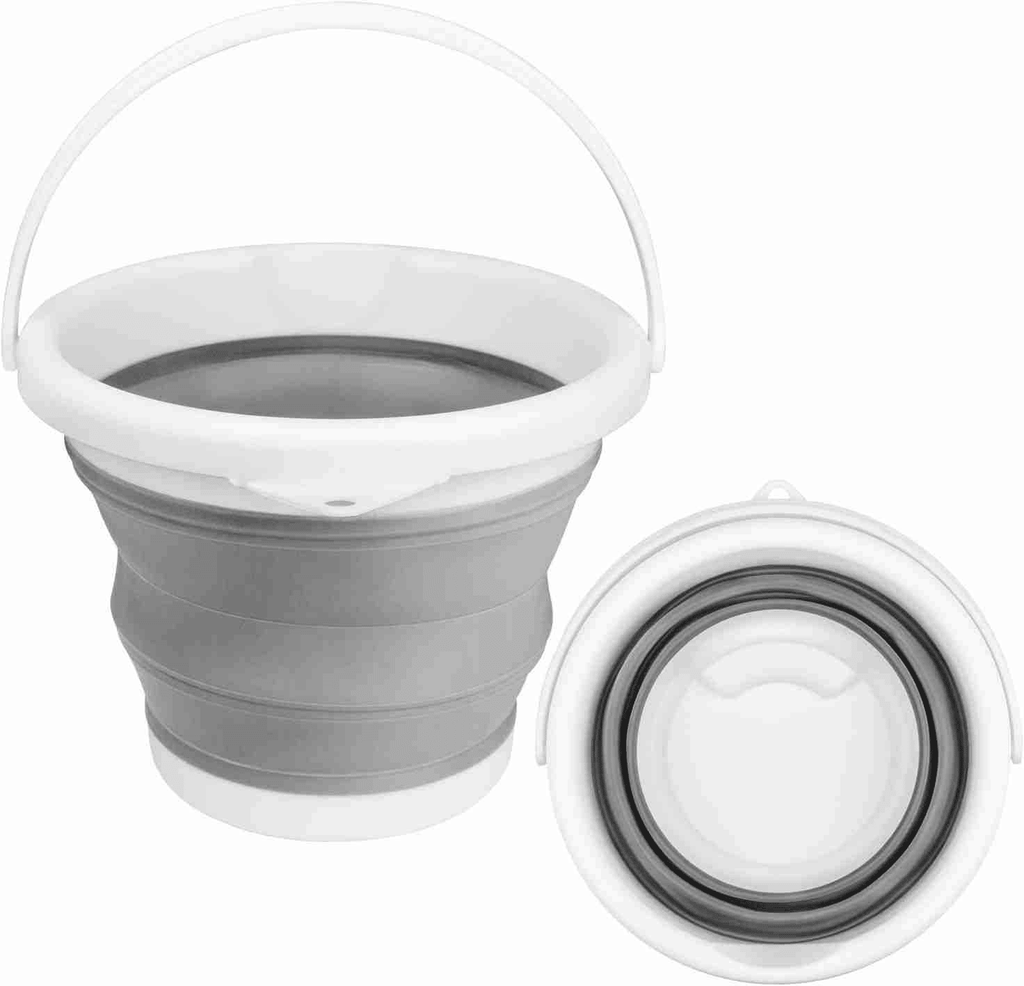 Collapsible Bucket with Handle, 10L (2.6 Gallon) Foldable Portable Plastic Mop Cleaning Bucket Household Water Supplies for Indoor Outdoor Camping Fishing Garden Car Wash
