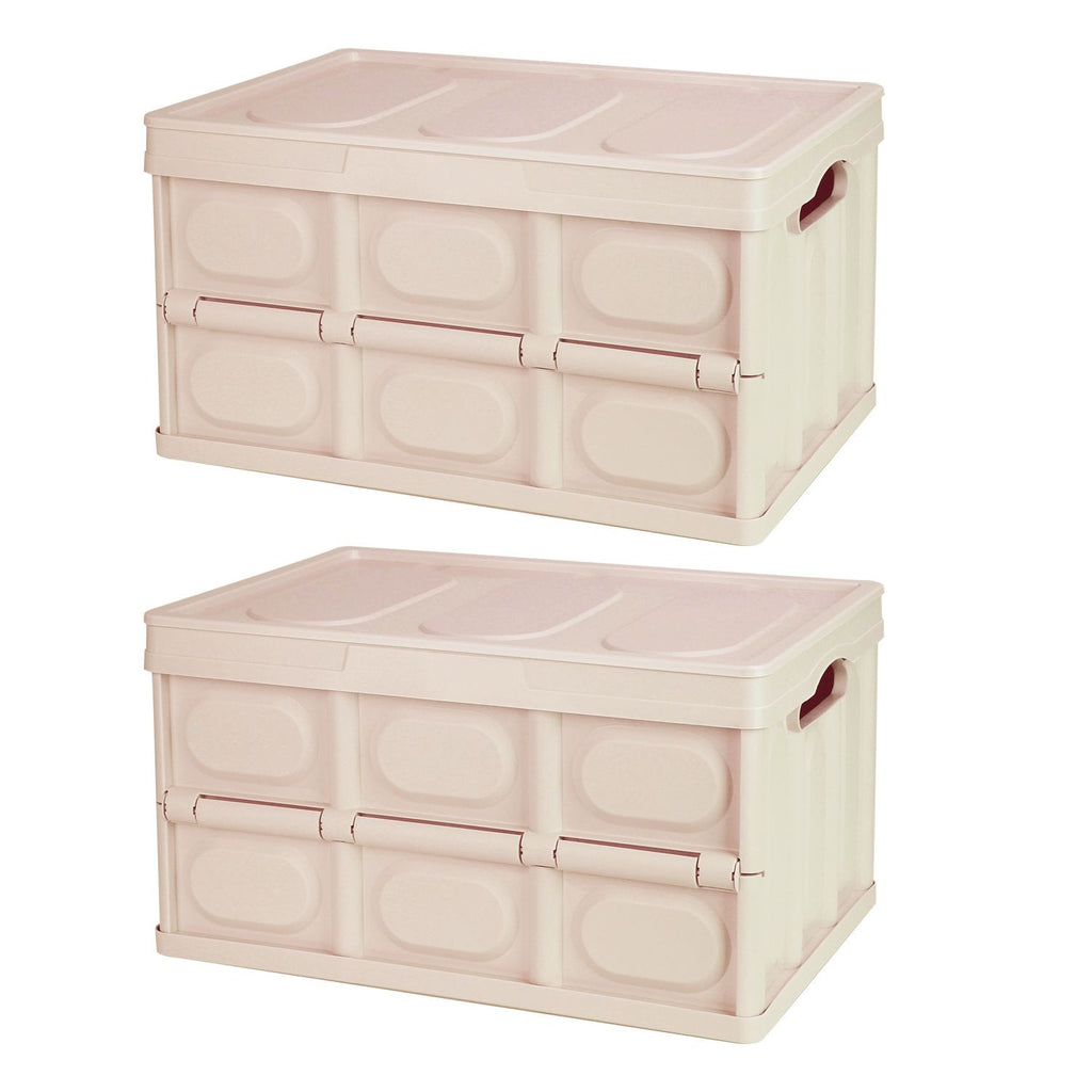 Collapsible Storage Bins With Dustproof Lid Waterproof Interior Bag Handle Stackable Storage Box Container Utility Organizer Crate For Camping Fishing Living Room