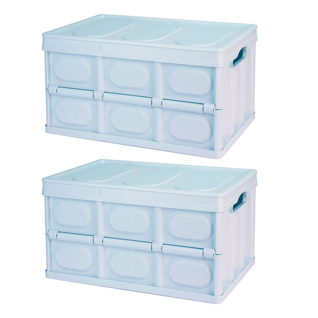 Collapsible Storage Bins With Dustproof Lid Waterproof Interior Bag Handle Stackable Storage Box Container Utility Organizer Crate For Camping Fishing Living Room