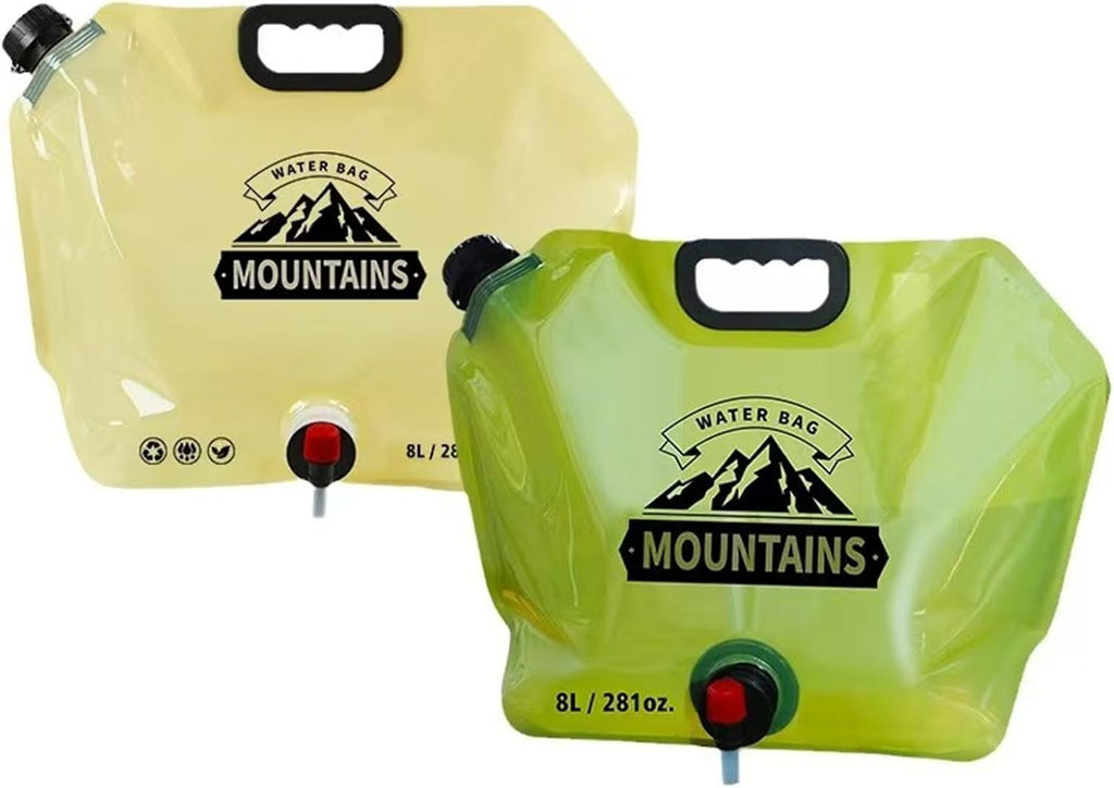 Collapsible Water Container with  2.1 Gallon BPA Free Water Storage Carrier Jug for Folding Hiking, Canteen, Outdoor Sport, Riding, Mountaineer, Hurricane Emergency Water Bottle