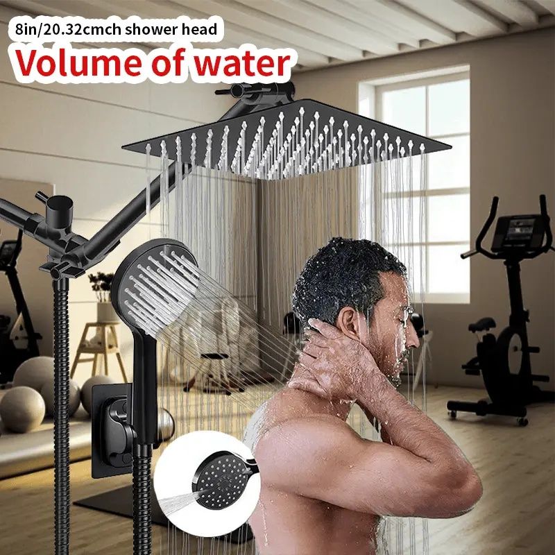 Commercial-Grade 3-Mode Shower - Shanmuyin's Square Head + Massage Handheld Combo