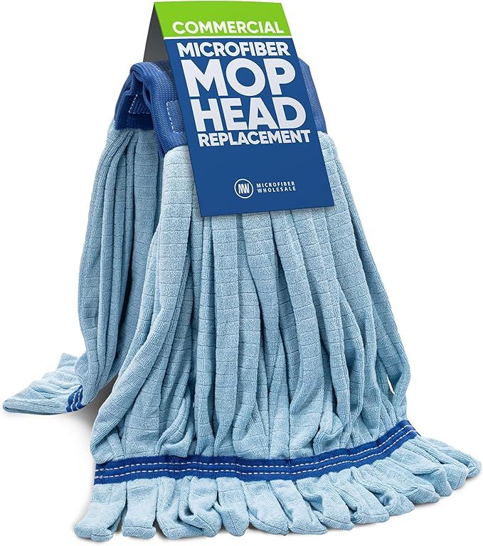Commercial Microfiber Tube Mop Head Replacement – Large 18 oz, Blue