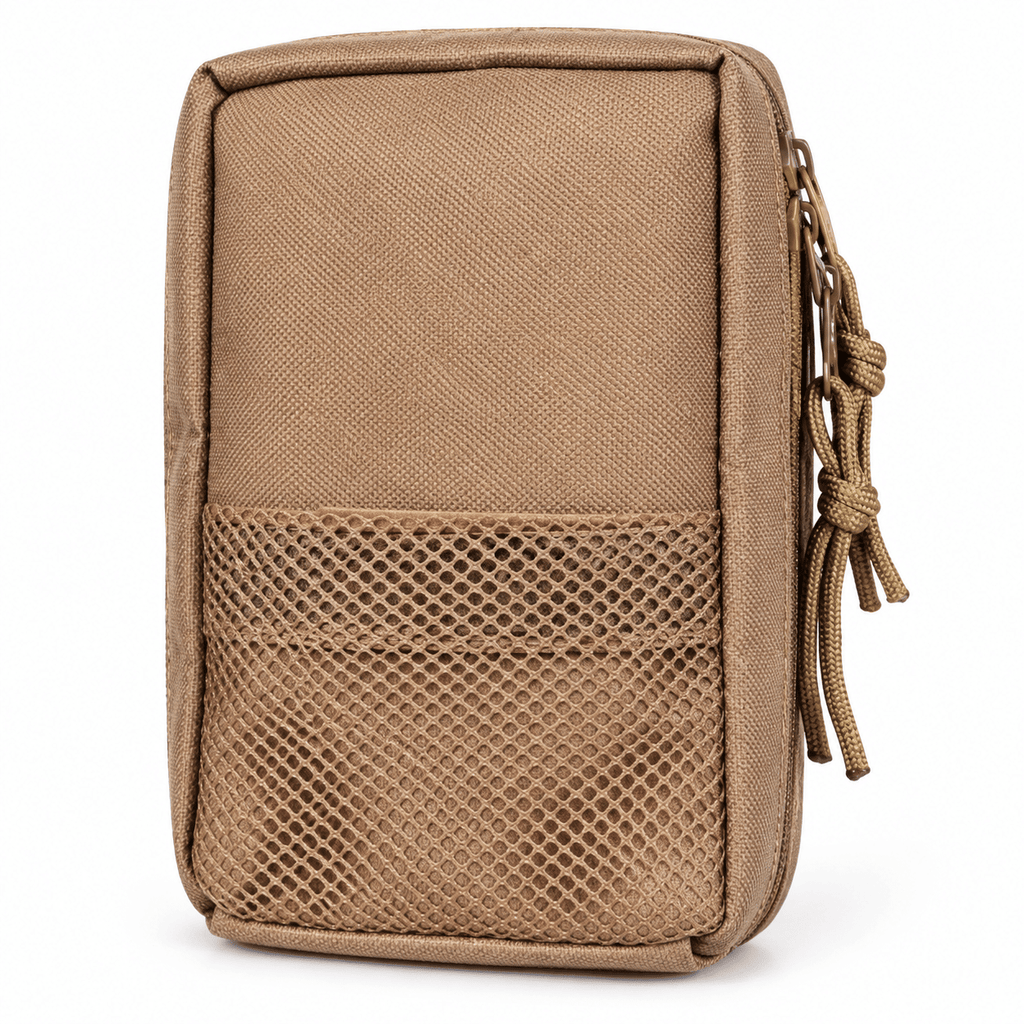 Compact First Aid Organizer Pouch with Mesh Pocket and Dual Zippers
