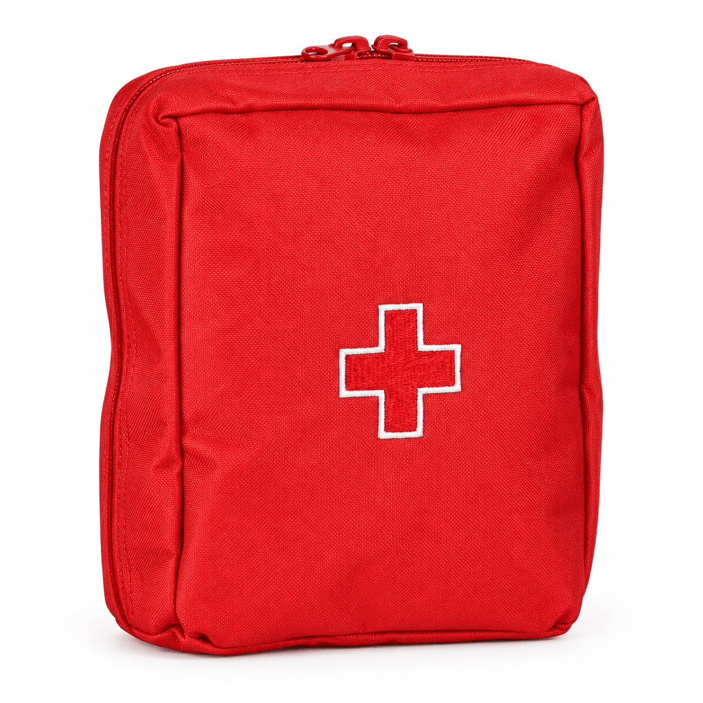 Compact First Aid Pouch, Zippered Medical Supply Bag, 8.66 × 7.87 in