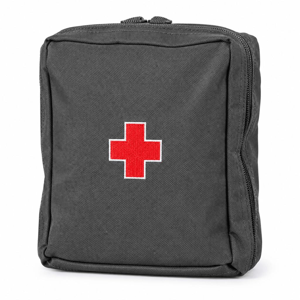 Compact First Aid Pouch, Zippered Medical Supply Bag, 8.66 × 7.87 in
