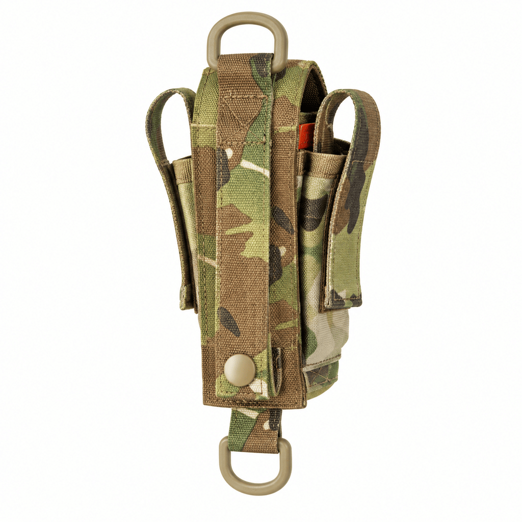 Compact Tool Organizer Pouch with Side Sleeves, Webbing and Attachment Loops