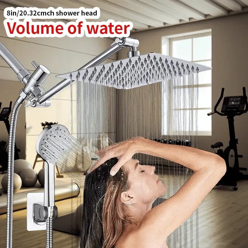 Complete Shower Kit - Dual-Size Square Design (8"/10") with Pressure-Boost Technology & Commercial-Grade Components
