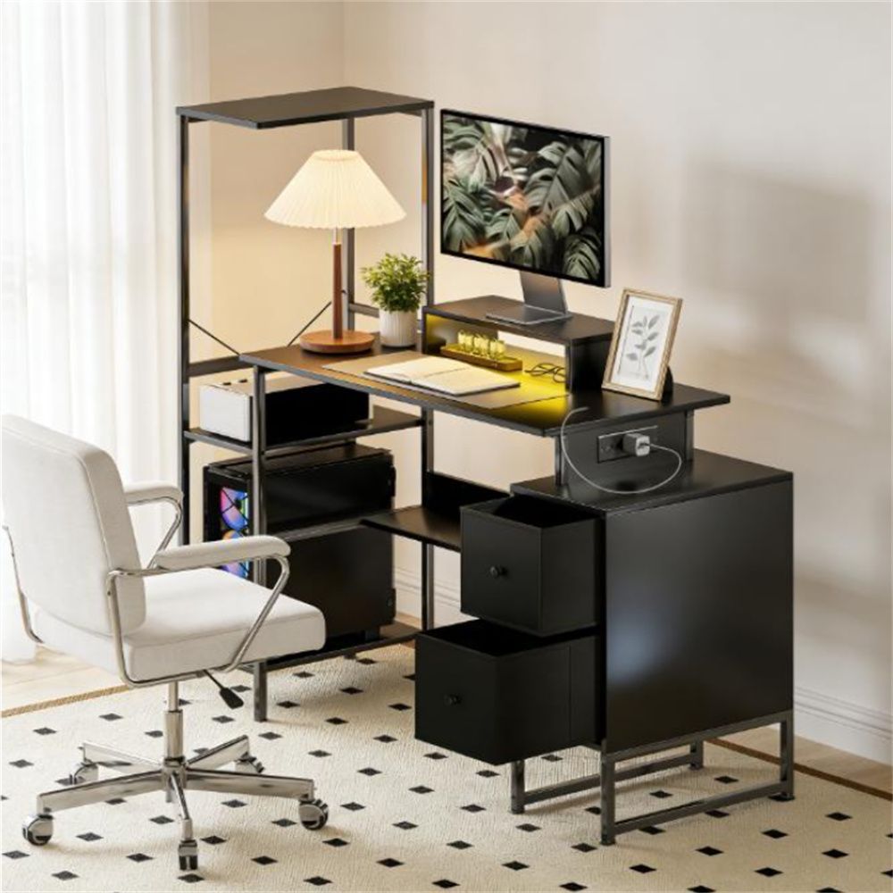 Computer desk, office desk, study desk, writing desk, black