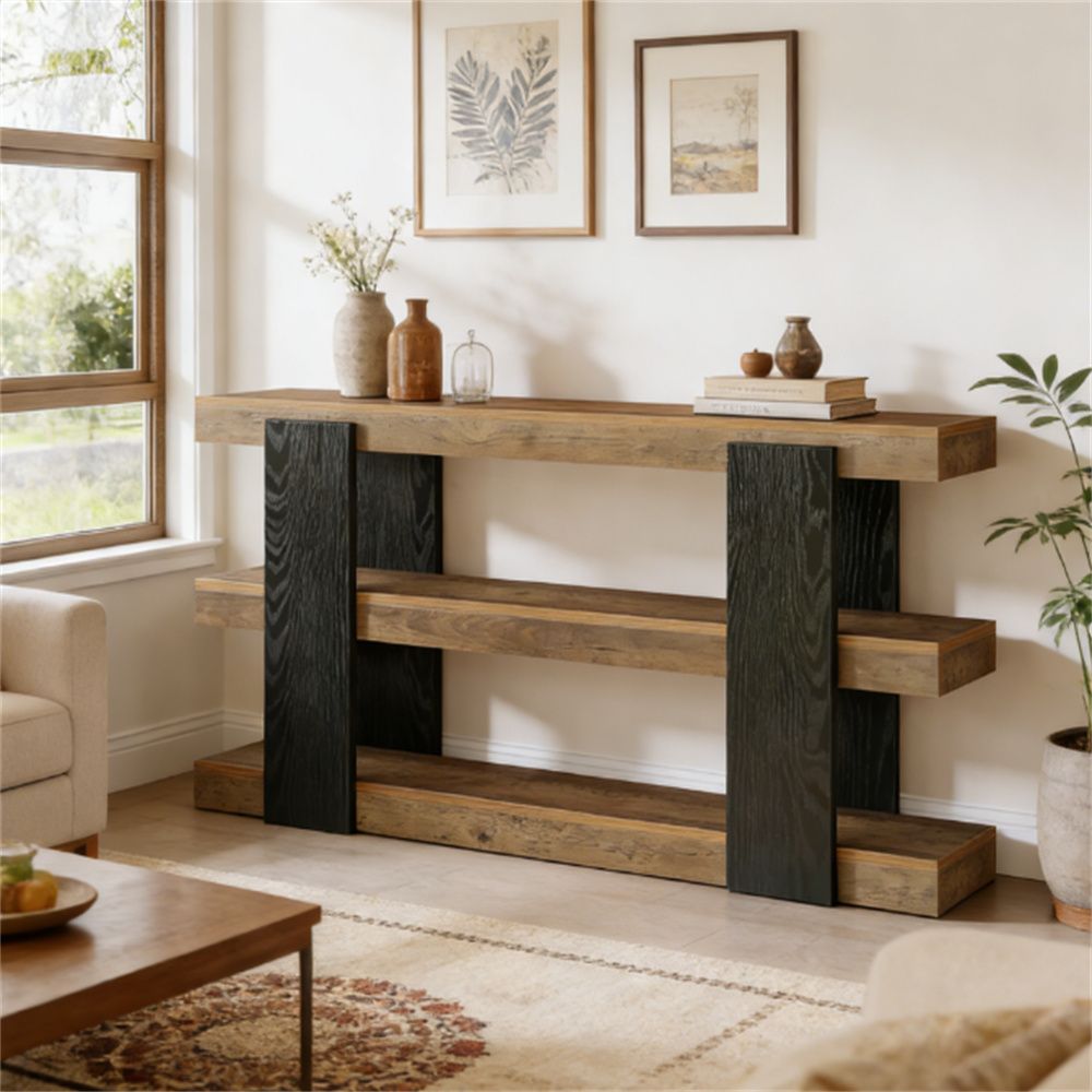 Console, entrance table, sofa table with storage space, foyer table, TV stand