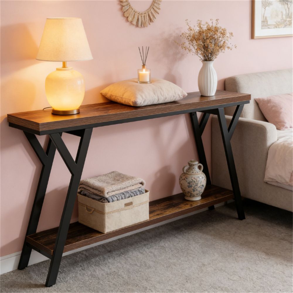 Console, sofa table, entrance table, foyer table with storage rack