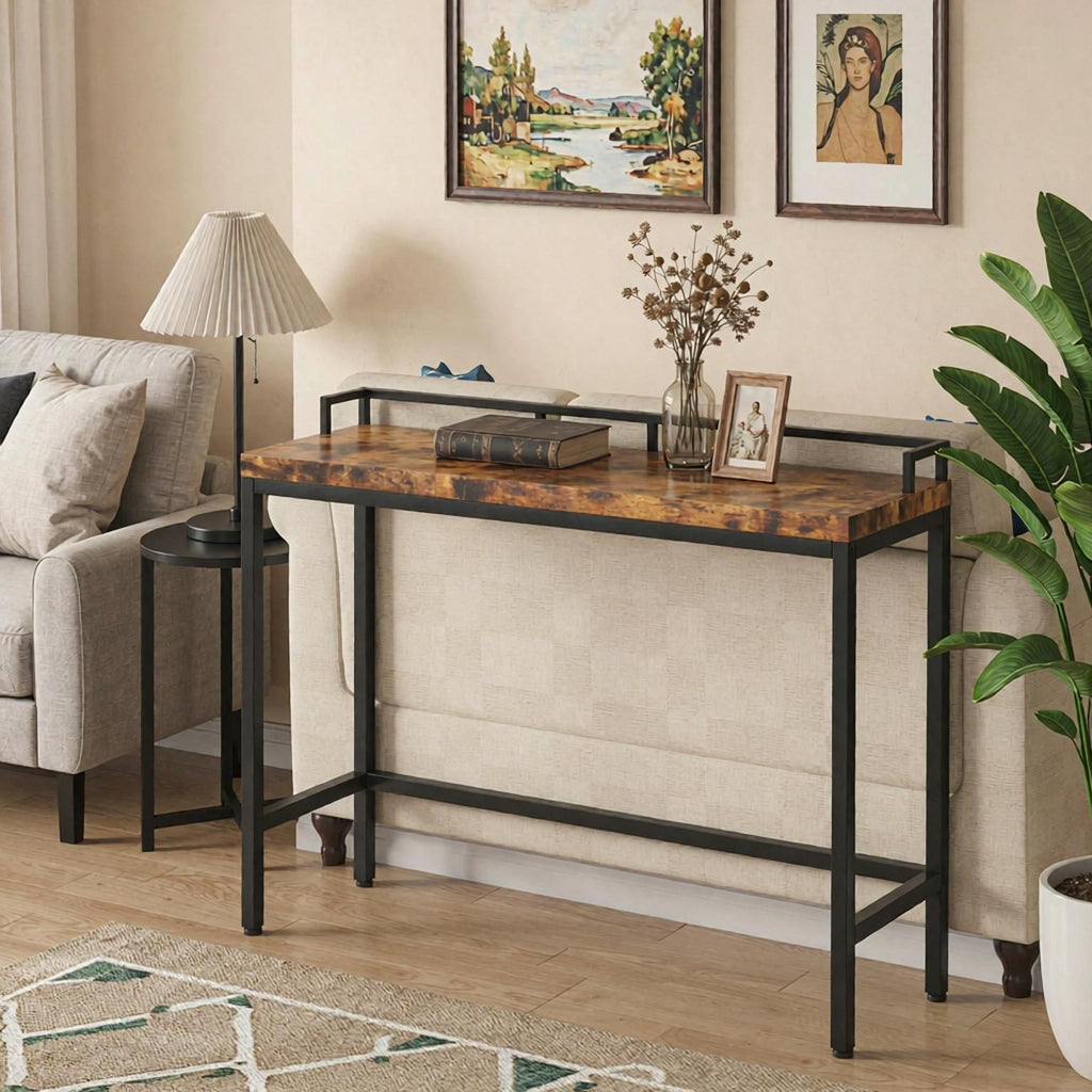 Console Table 70.9 Inch Narrow Sofa Accent Table behind Couch Living Room Decorative Furniture