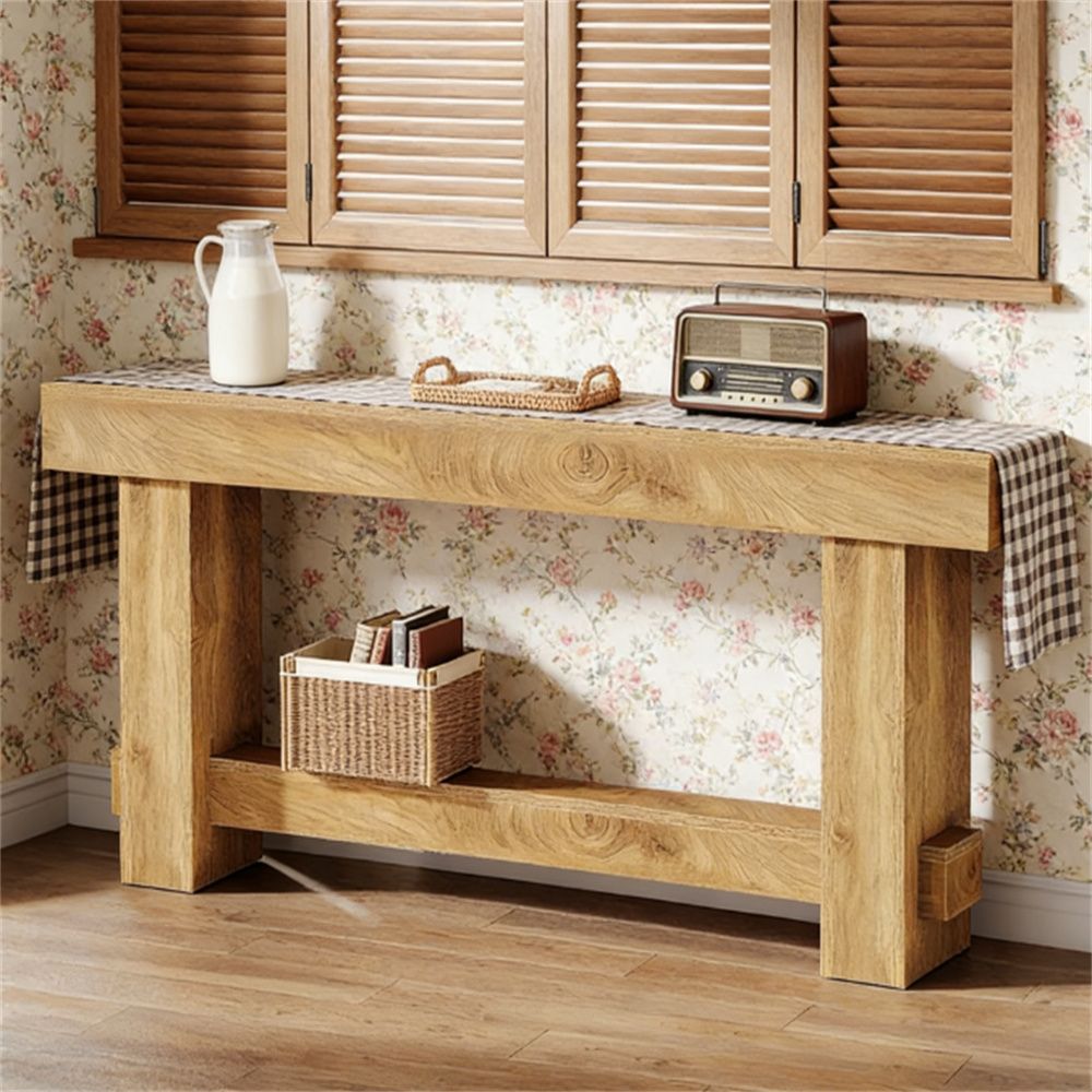 Console table, wooden sofa table, hallway table, foyer table, modern farmhouse design