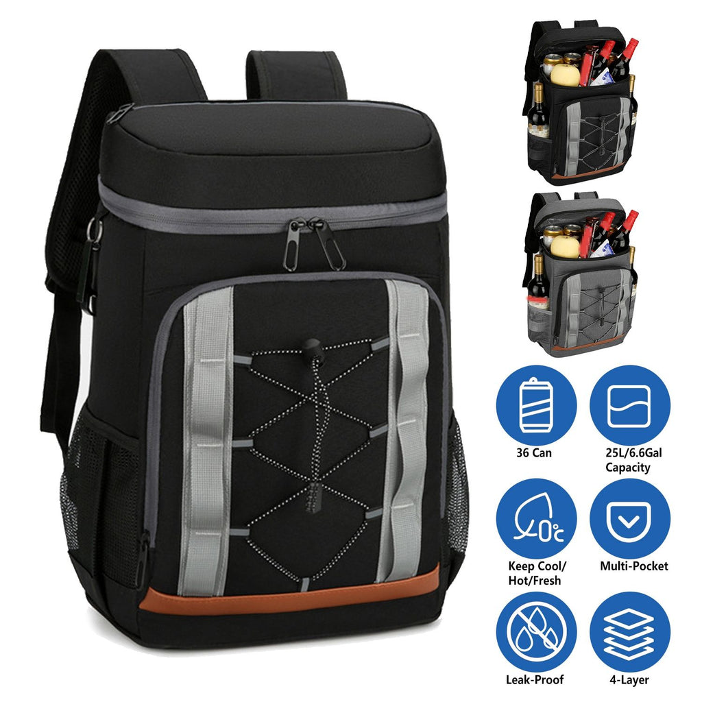 Cooler Backpack 36 Can Leakproof Insulated Cooler Backpack with 25L/6.6Gal for Picnic Camping Beach Hiking Fishing Travel